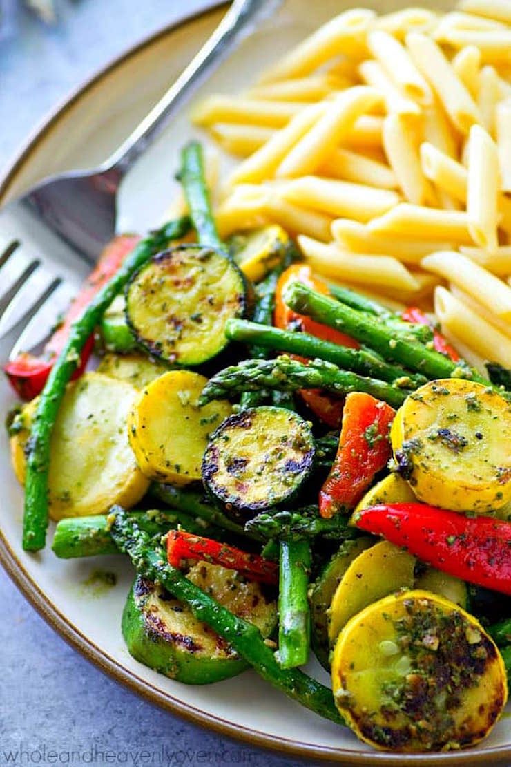 Grilled Vegetables And Penne Pasta