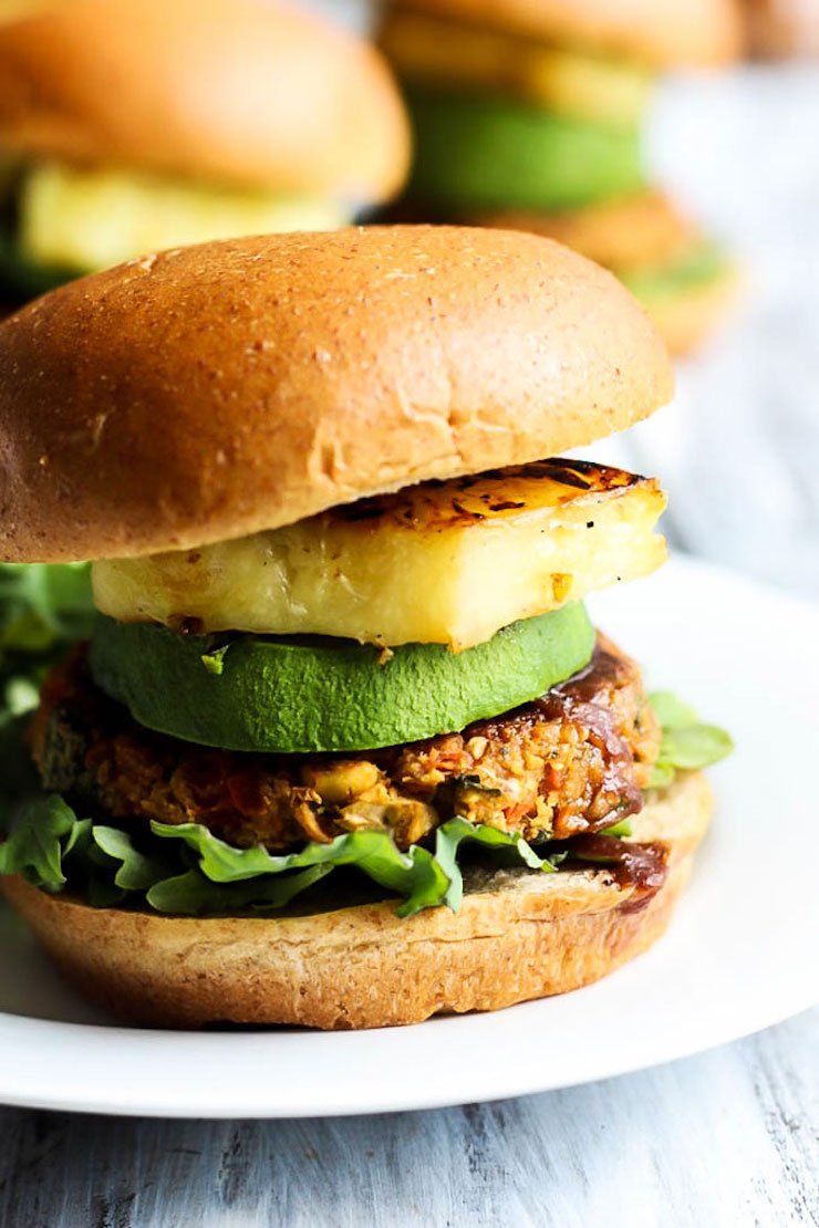 Hawaiian Chickpea Veggie Burgers