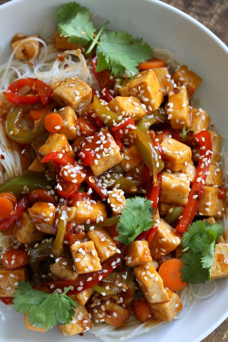 Sticky Ginger Sesame Tofu and Veggies