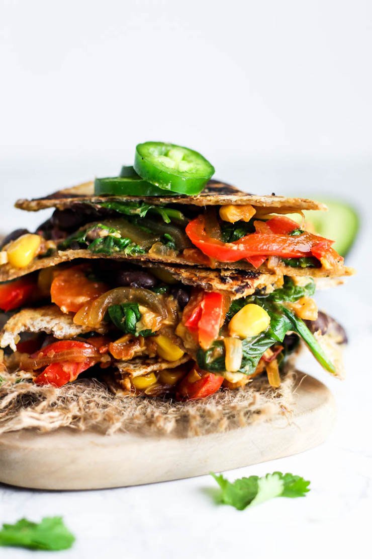 Vegan Quesadilla with Hummus & Vegetables