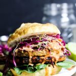 Asian Veggie Burgers with Mango Cabbage Slaw