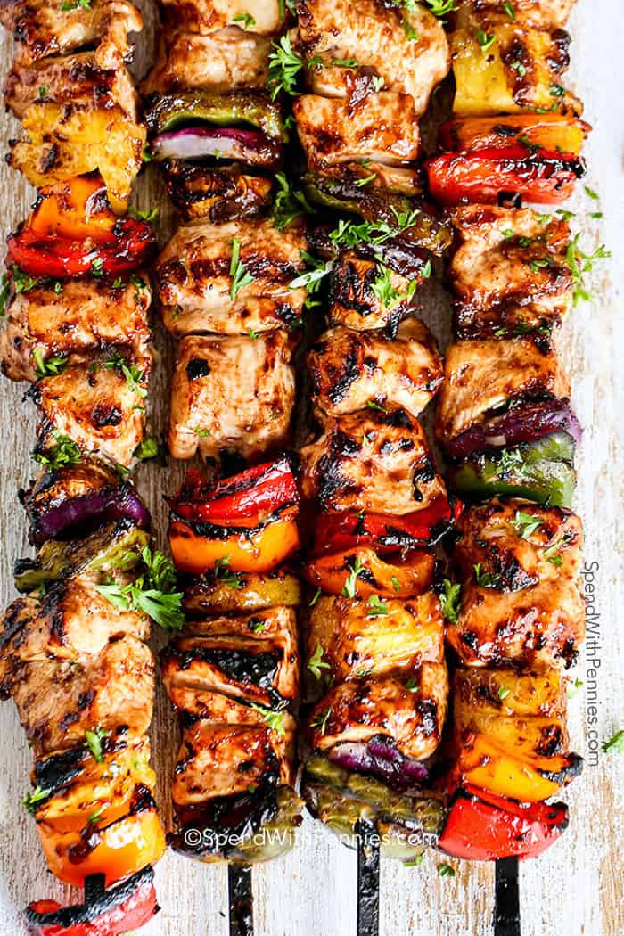 Grilled Hawaiian Chicken Kabobs