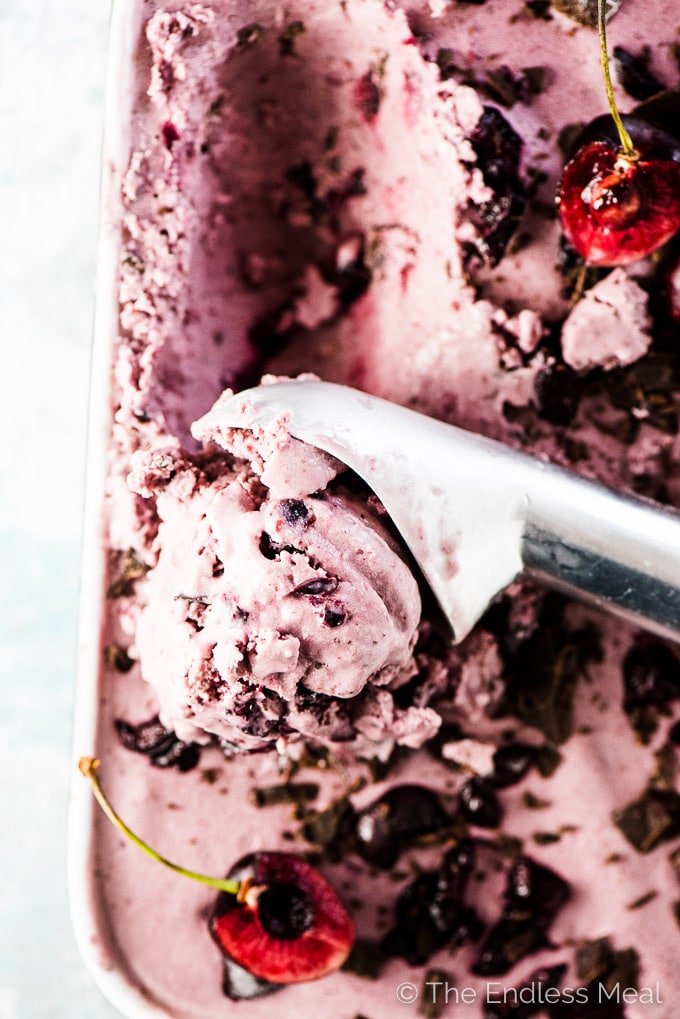 Healthy Coconut Cherry Ice Cream