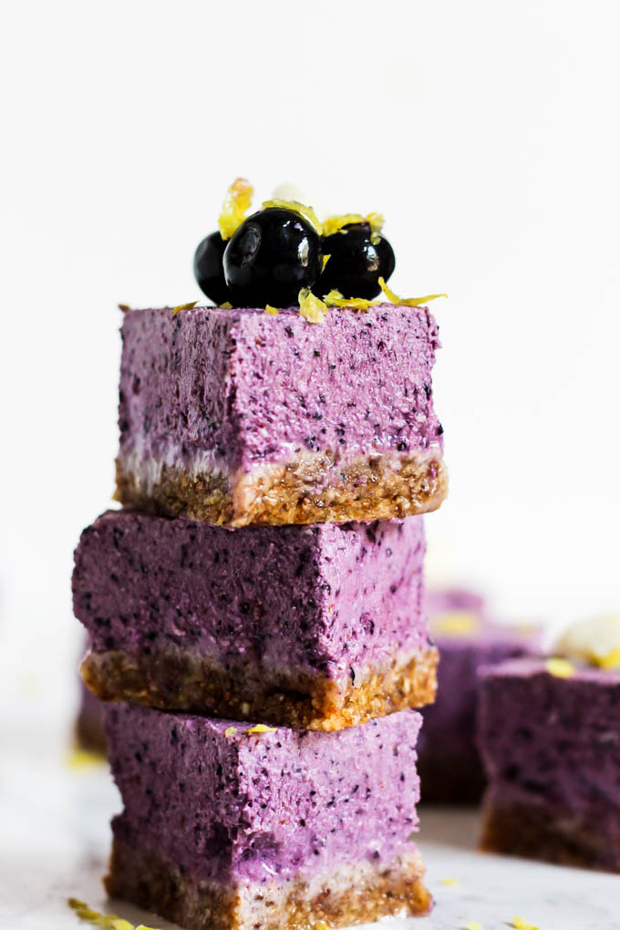 No Bake Lemon Blueberry Cheesecake Bars