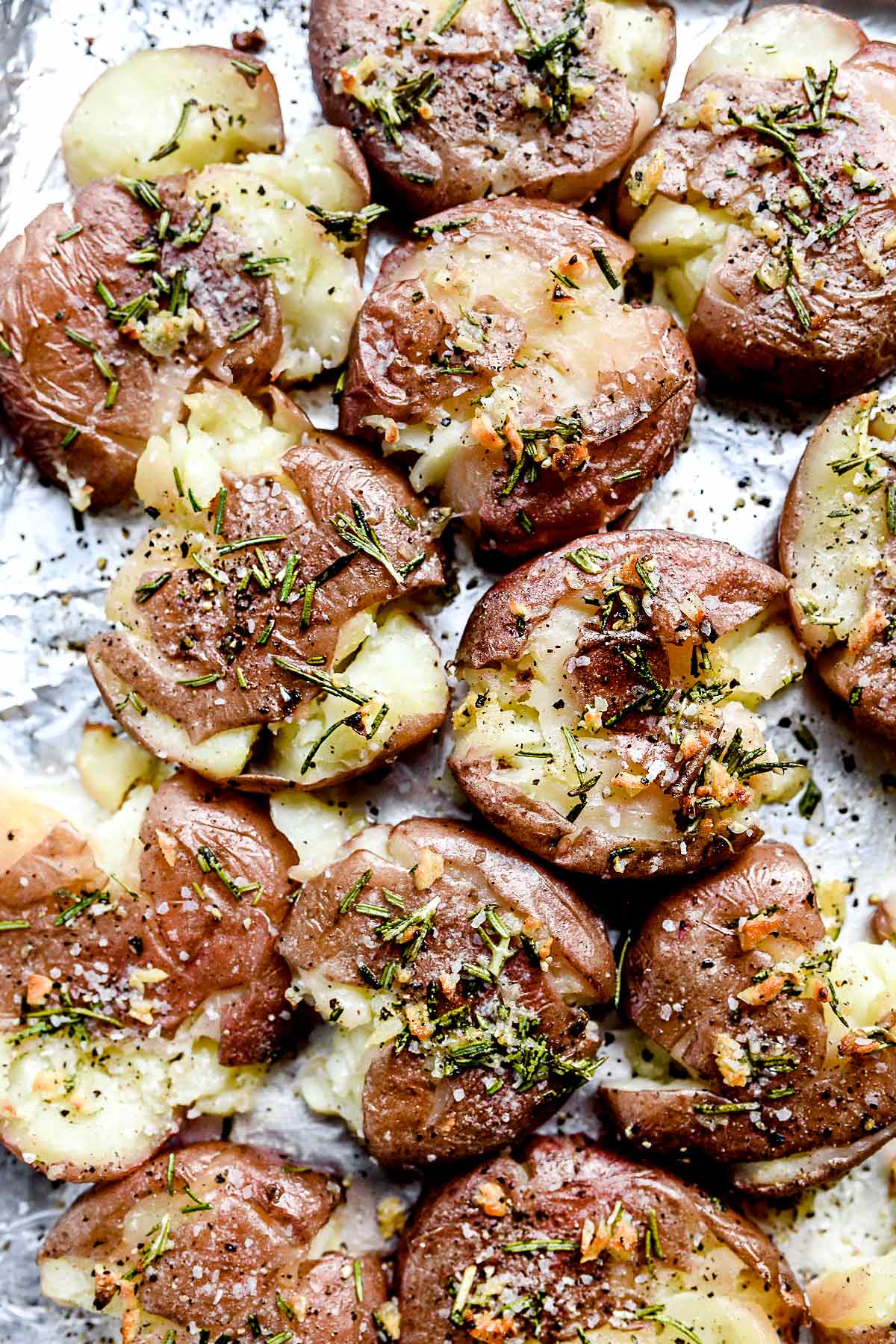 Rosemary Garlic Butter Smashed Potatoes