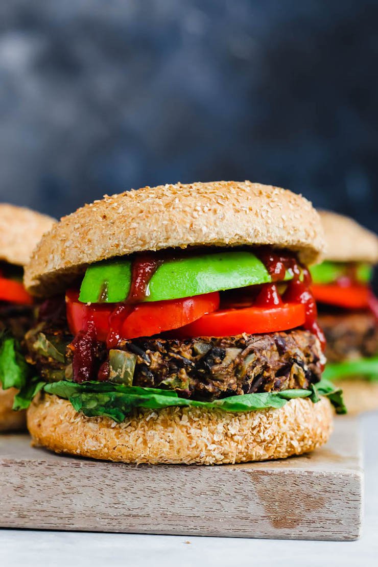 Smoky Wild Rice Mushroom Veggie Burgers