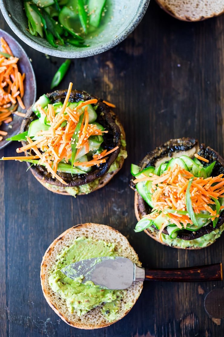 Spicy Miso Portobello Mushroom Burgers