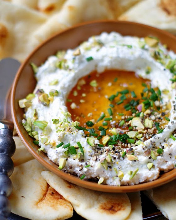 Whipped Feta Dip With Cream Cheese, Honey, Garlic & Cracked Pepper