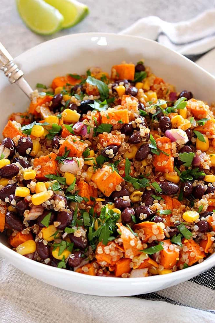 Roasted Sweet Potato Black Bean Quinoa Salad