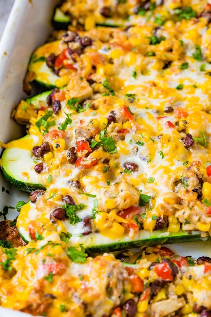 Cheesy Healthy Mexican Zucchini Boats