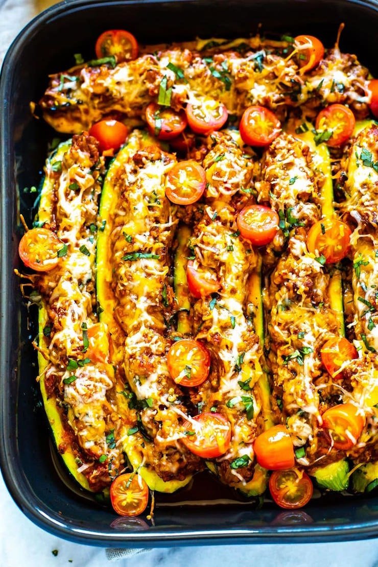 Italian Stuffed Zucchini Boats