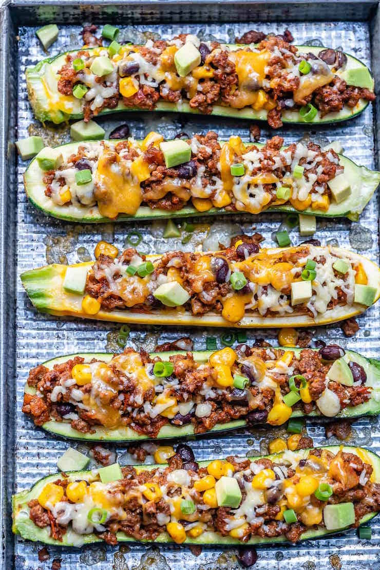 Low Carb Burrito Zucchini Boats