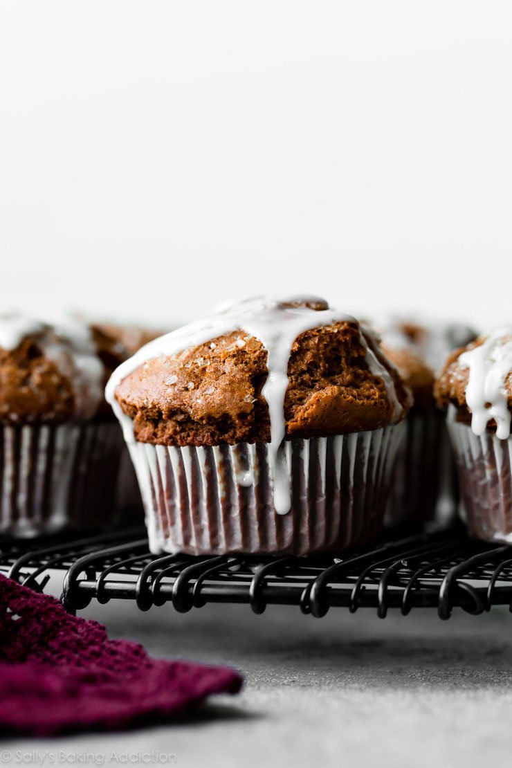 Gingerbread Muffins with Sweet Lemon Glaze