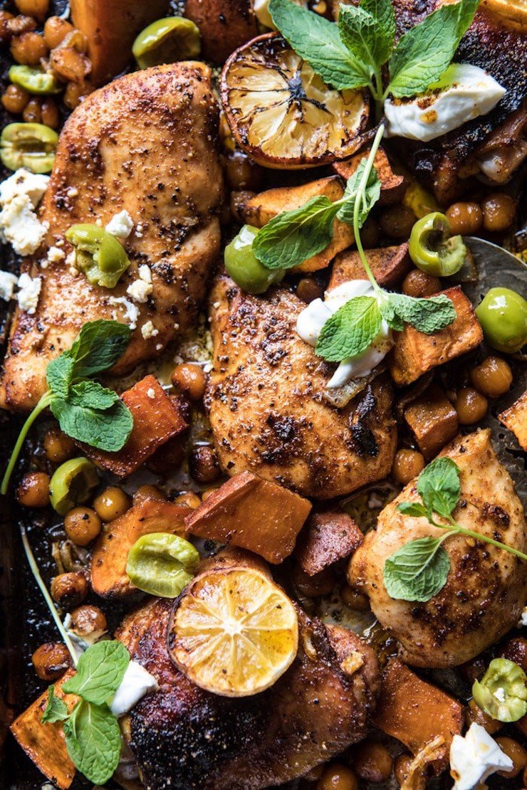 Harissa Chicken With Chickpeas And Sweet Potatoes