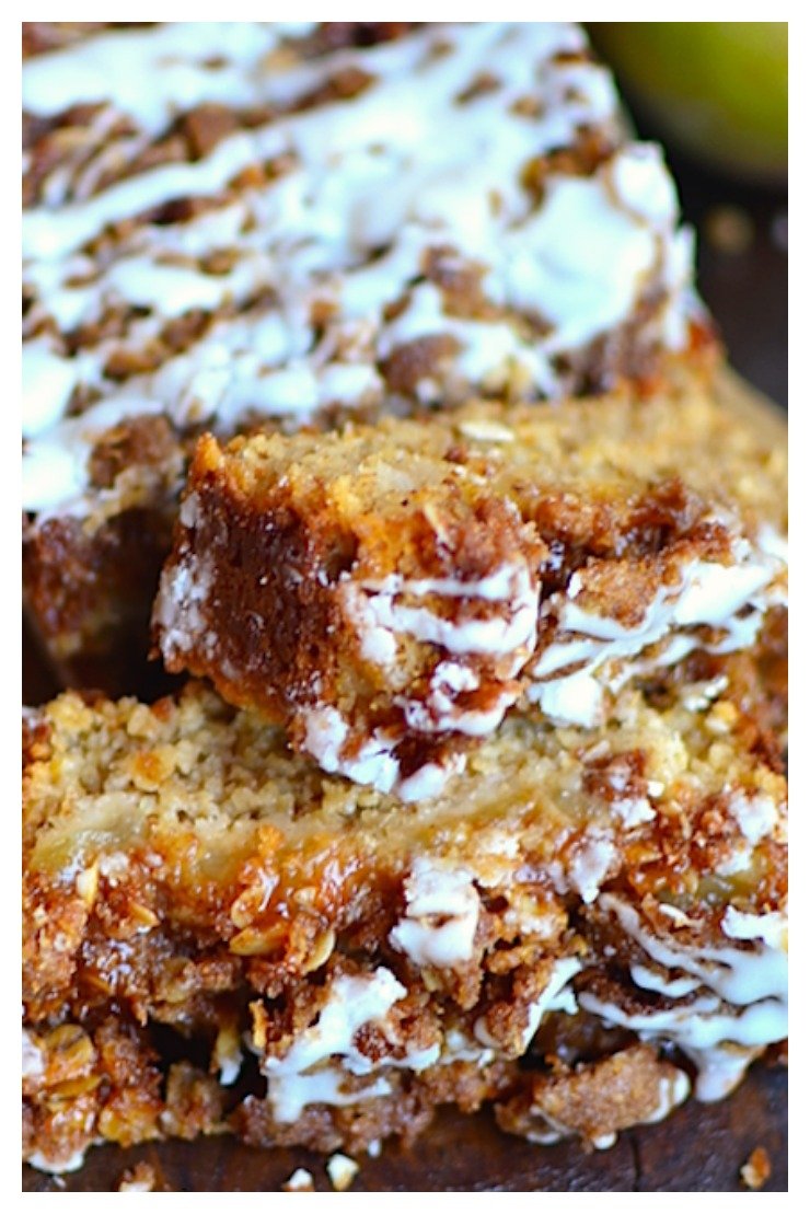 No Flour Oatmeal Apple Coffee Cake with Crunchy Cinnamon Streusel