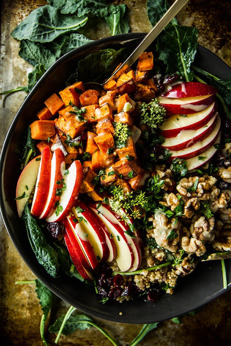 Spiced Apple Cider and Sweet Potato Quinoa Bowl