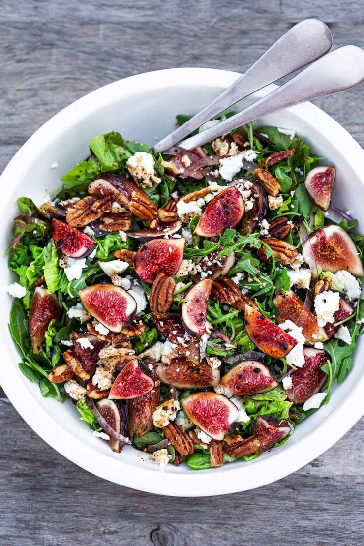 Fig And Arugula Salad, w/ Goat Cheese & Pecans