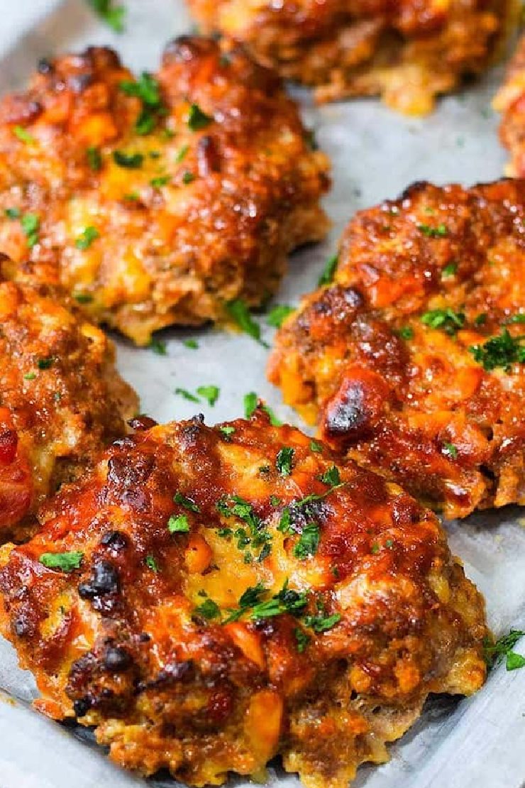 Mini BBQ Bacon Cheddar Meatloaf