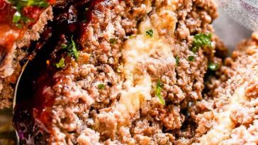 Mozzarella Stuffed Crockpot Meatloaf