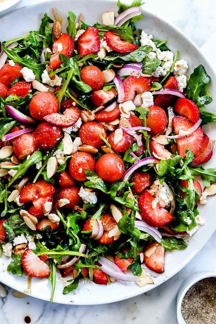 Strawberry Arugula Salad with Watermelon and Feta