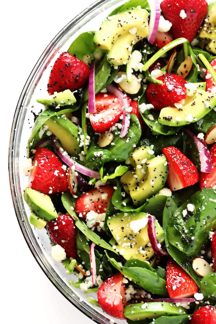 Strawberry Avocado Spinach Salad