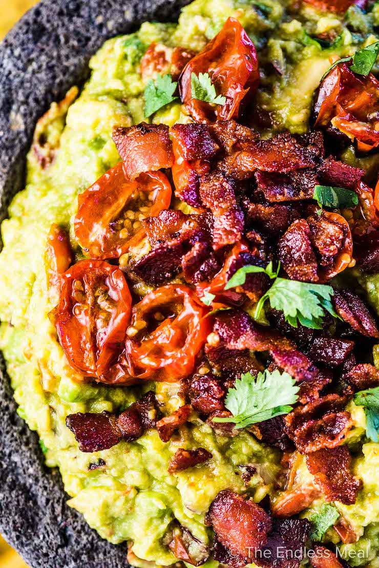 Roasted Tomato Bacon Guacamole