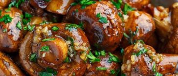 Roasted Garlic Soy Balsamic Mushrooms